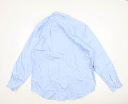 Marks and Spencer Men's Blue 17 Inch Regular Fit Non-Iron Dress Shirt