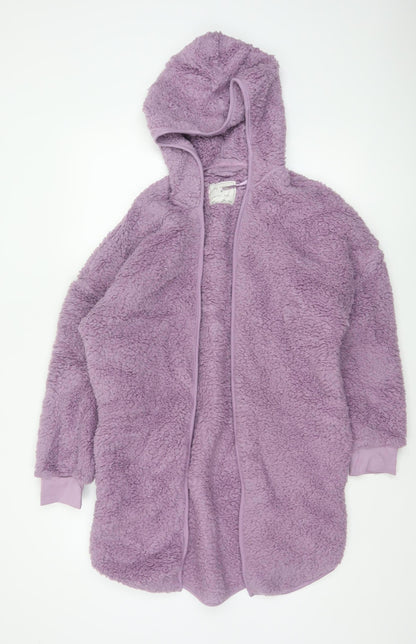Marks and Spencer Women's Purple Fleece Hooded Robe Small