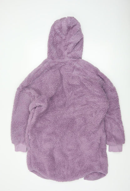 Marks and Spencer Women's Purple Fleece Hooded Robe Small