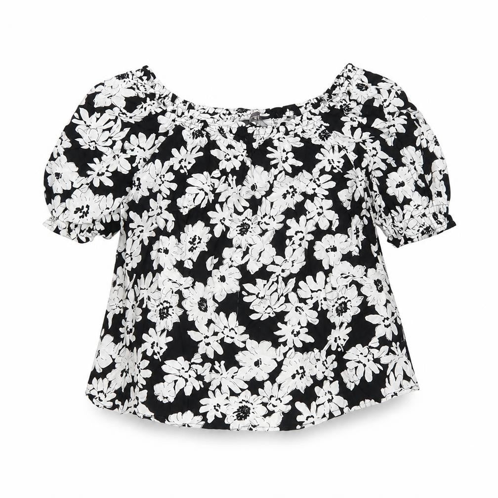 Marks & Spencer Women's Black Floral Tunic Blouse Size 10