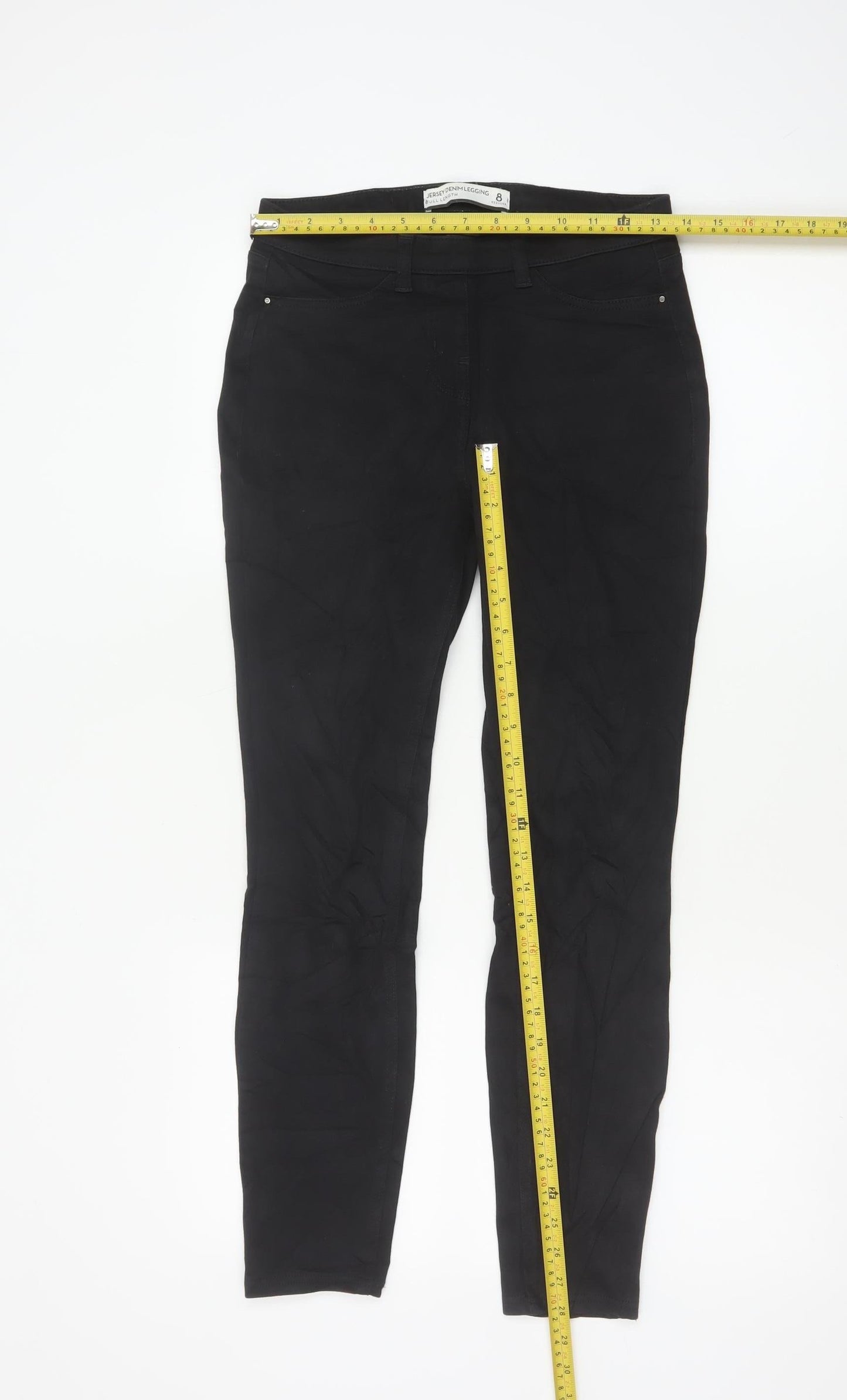 Next Women's Black Jersey Denim Jegging Size 8 Skinny Fit