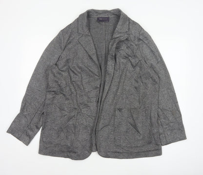 Marks and Spencer Womens Grey Check Blazer Jacket Size 18 Regular Fit