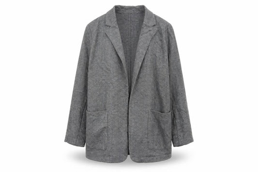 Marks and Spencer Womens Grey Check Blazer Jacket Size 18 Regular Fit