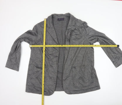 Marks and Spencer Womens Grey Check Blazer Jacket Size 18 Regular Fit