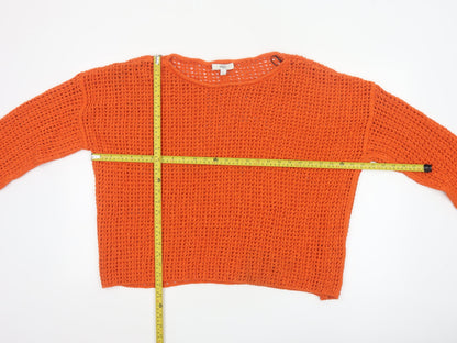 Marks and Spencer Women’s Orange Open-Knit Cotton Jumper XL