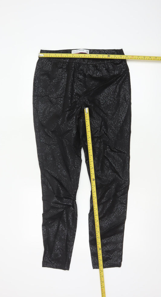 Next Women’s Black Animal Print Pull On Leggings Size 12