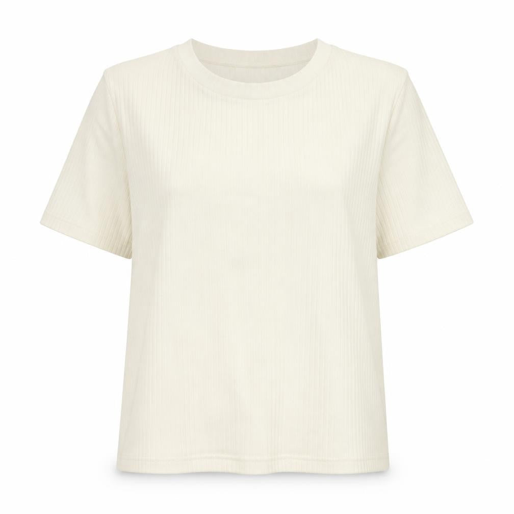 Marks & Spencer Womens Ivory Short Sleeve Basic T-Shirt Size 14