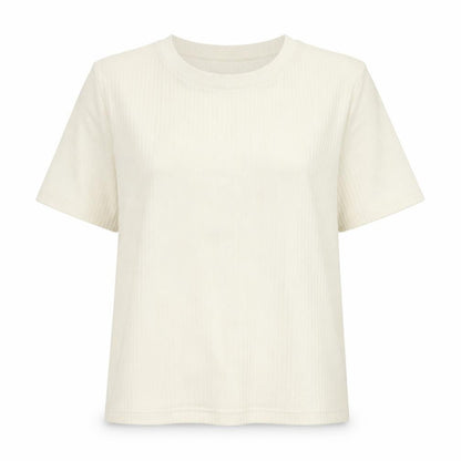 Marks & Spencer Womens Ivory Short Sleeve Basic T-Shirt Size 14