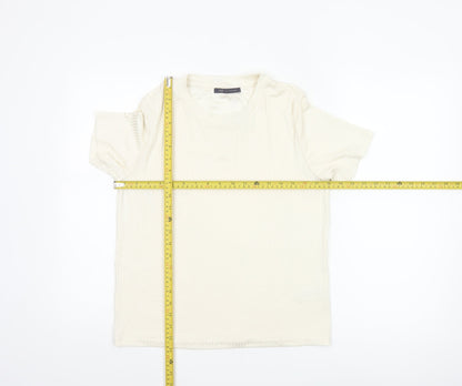 Marks and Spencer Womens Ivory Short Sleeve Basic T-Shirt Size 14