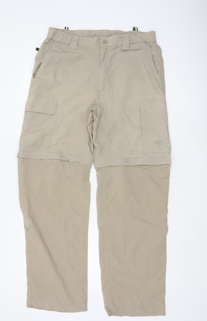 The North Face Men's Beige Convertible Cargo Trousers M Regular