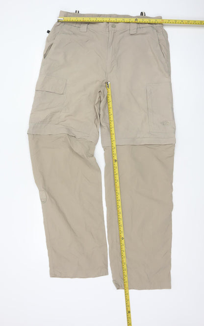 The North Face Men's Beige Convertible Cargo Trousers M Regular