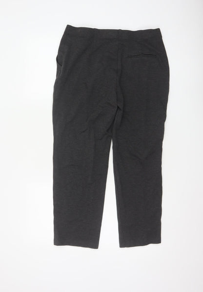 Marks and Spencer Womens Grey Straight Leg Jersey Trousers Size 14