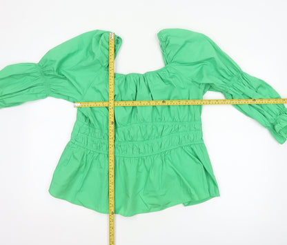 Marks and Spencer Womens Green Cotton Tunic Blouse Size 20