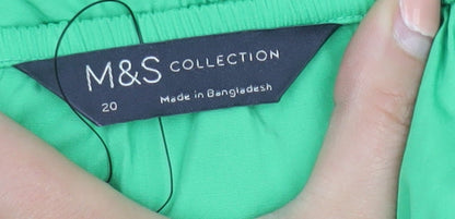 Marks and Spencer Womens Green Cotton Tunic Blouse Size 20
