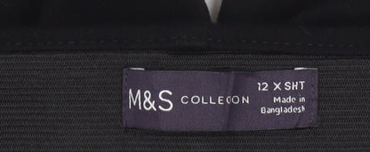 Marks and Spencer Womens Black Slim Fit Petite Trousers Size 12