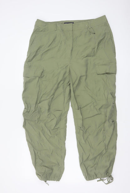 Marks and Spencer Women’s Green Cargo Trousers Size 16 Short Modal Blend
