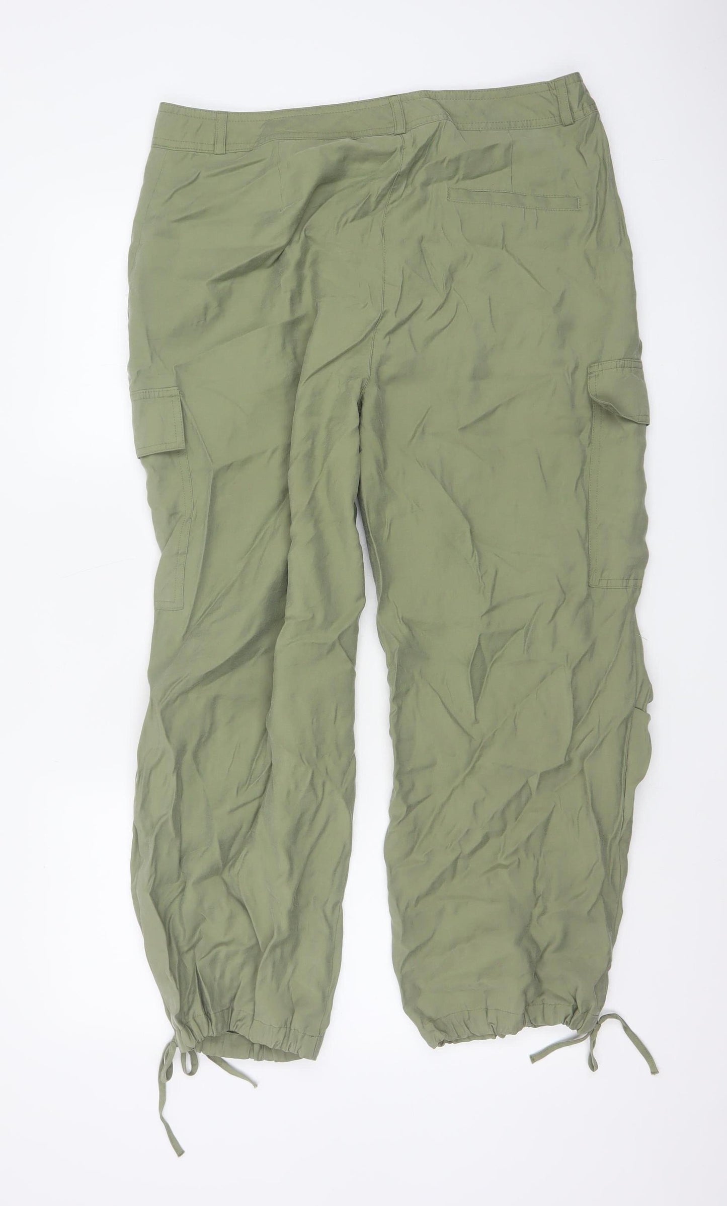 Marks and Spencer Women’s Green Cargo Trousers Size 16 Short Modal Blend