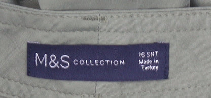 Marks and Spencer Women’s Green Cargo Trousers Size 16 Short Modal Blend