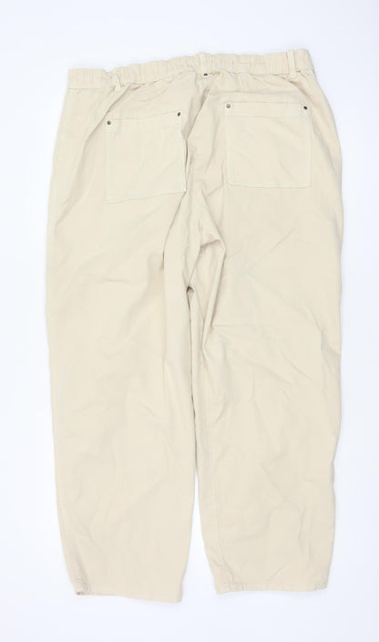 Marks and Spencer Women's Beige Cargo Trousers Size 18 Straight Leg