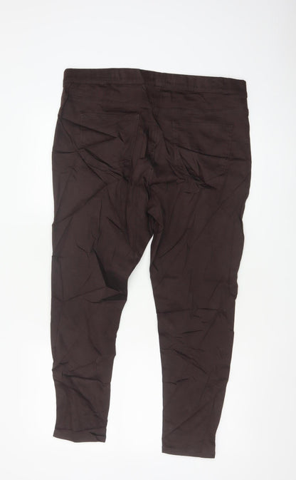 Marks and Spencer Women Brown Jegging Trousers Size 18 Stretch Twill