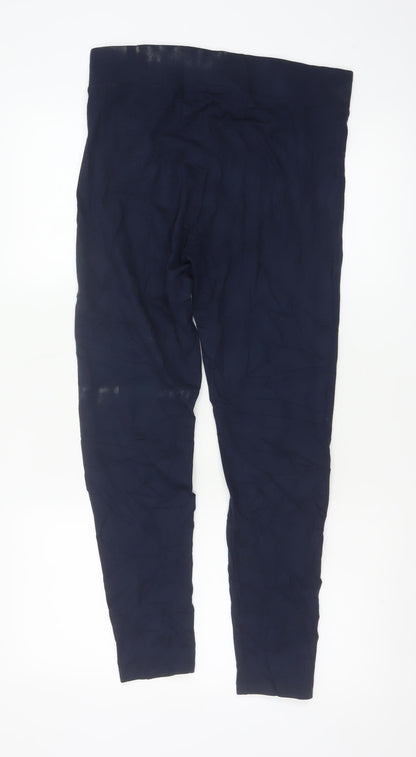 Marks and Spencer Womens Blue Regular Leggings Size 12 Stretch Jersey Trousers