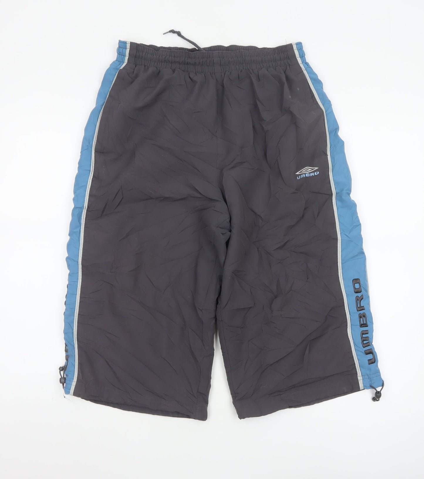 Umbro Men's Grey Blue Cargo Shorts M 32/34 Elastic Waist Sports Style