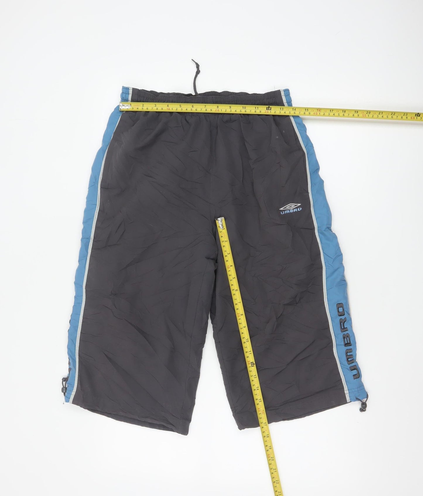 Umbro Men's Grey Blue Cargo Shorts M 32/34 Elastic Waist Sports Style