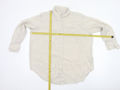 Marks and Spencer Women’s Beige Pure Linen Button-Up Shirt Size 16