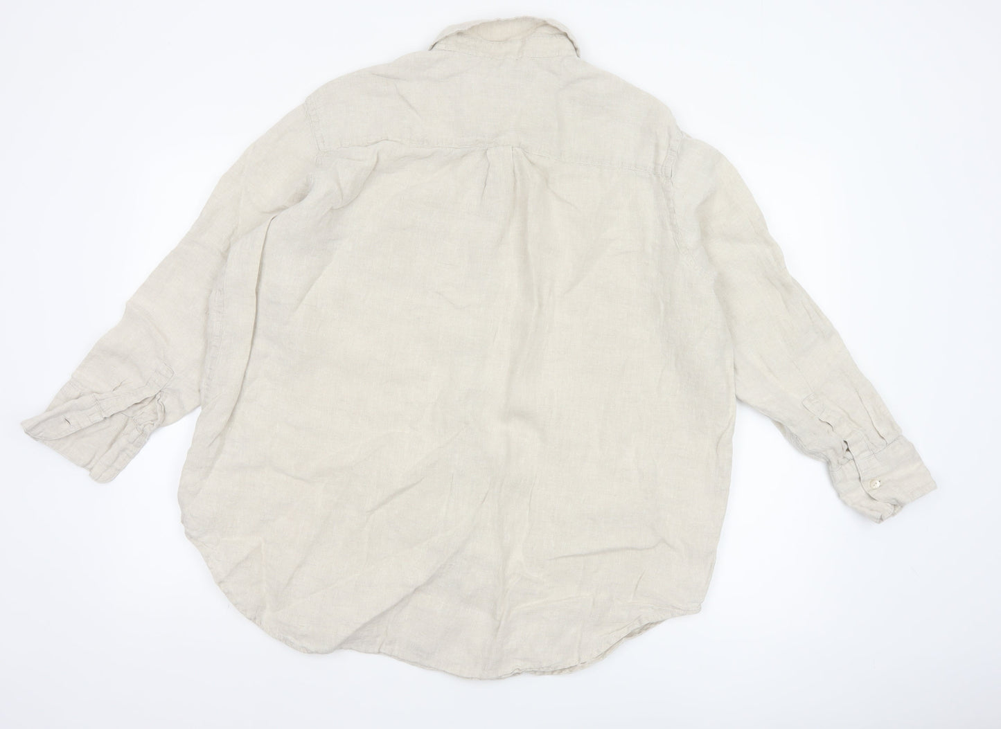 Marks and Spencer Women’s Beige Pure Linen Button-Up Shirt Size 16