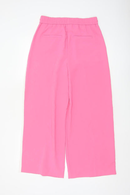 Marks and Spencer Womens Pink Wide-Leg Trousers Size 10