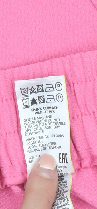 Marks and Spencer Womens Pink Wide-Leg Trousers Size 10