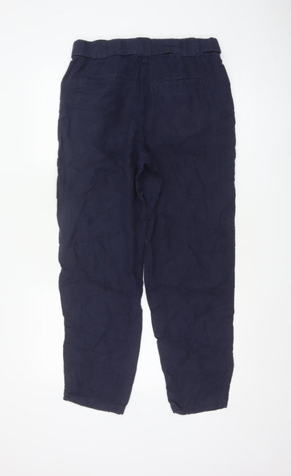 Marks and Spencer Women’s Blue Linen Paperbag Trousers Size 12