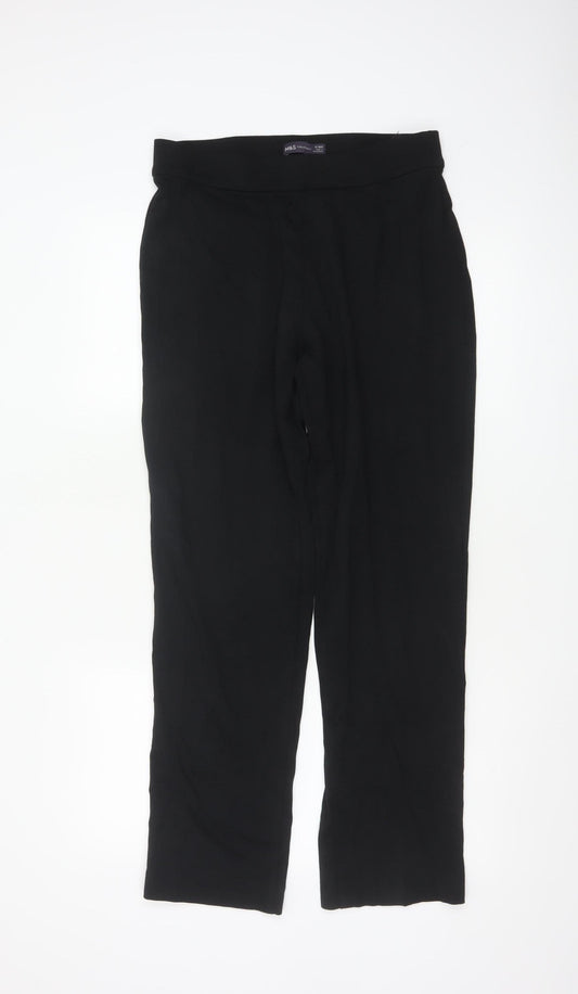 Marks and Spencer Women’s Black Straight Leg Stretch Trousers Size 12