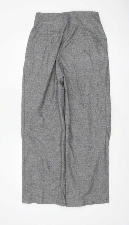 Marks and Spencer Women's Grey Pleated Wide-Leg Trousers Size 12