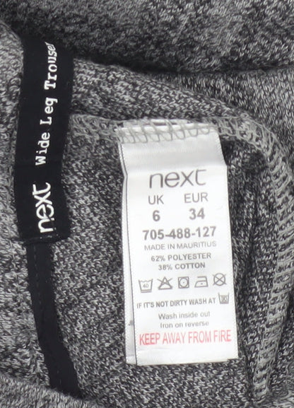 Next Women’s Grey Check Wide-Leg Trousers Size 6