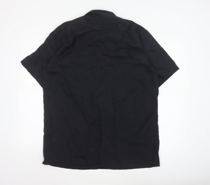 Dickies Men’s Black Jägermeister Work Shirt L Short Sleeve Button-Up