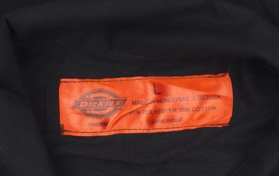 Dickies Men’s Black Jägermeister Work Shirt L Short Sleeve Button-Up