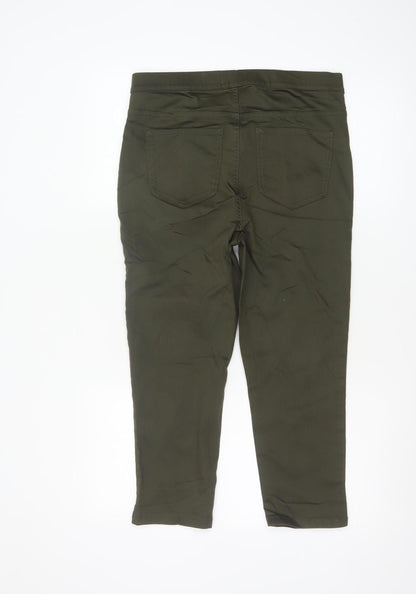 Marks and Spencer Womens Green Size 12 Jegging Trousers Regular Fit