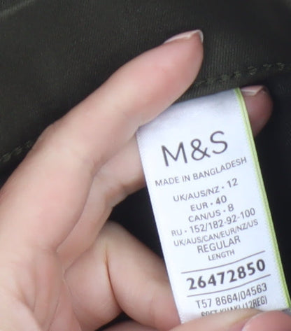 Marks and Spencer Womens Green Size 12 Jegging Trousers Regular Fit