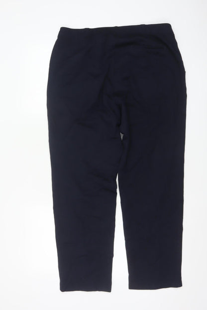 Marks and Spencer Women Blue Size 16 Straight Leg Stretch Trousers
