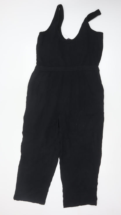 Marks and Spencer Women Black Cotton Sleeveless Jumpsuit Size 14