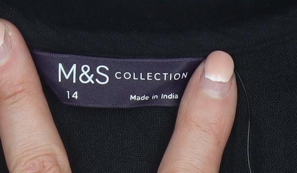 Marks and Spencer Women Black Cotton Sleeveless Jumpsuit Size 14