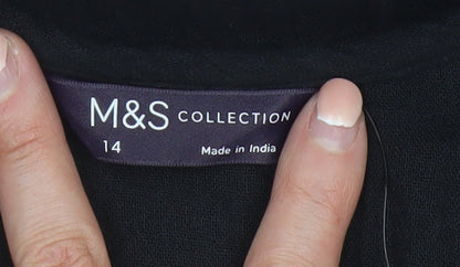 Marks and Spencer Women Black Cotton Sleeveless Jumpsuit Size 14