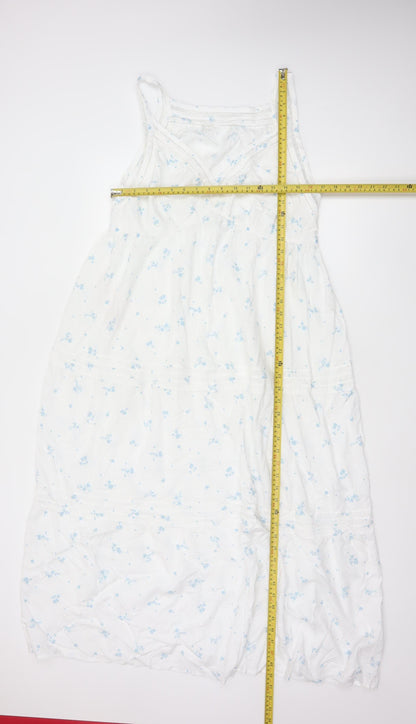 Marks and Spencer Womens White Floral Lace Trim Chemise Nightdress S
