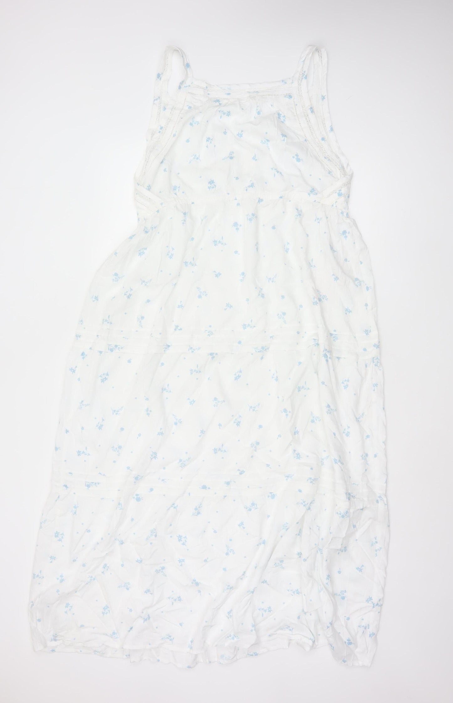 Marks and Spencer Womens White Floral Lace Trim Chemise Nightdress S