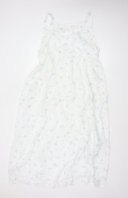 Marks and Spencer Womens White Floral Lace Trim Chemise Nightdress S