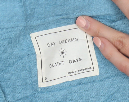Day Dreams Duvet Days Womens Blue Cotton Kimono Robe Size S