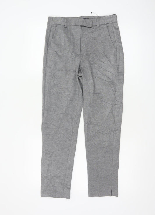 Marks and Spencer Womens Grey Size 8 Short Slim Fit Jersey Trousers