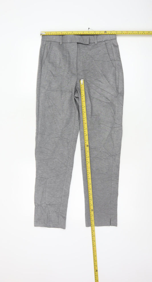 Marks and Spencer Womens Grey Size 8 Short Slim Fit Jersey Trousers
