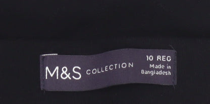Marks and Spencer Womens Black Size 10 Regular Cotton Leggings